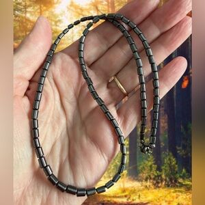 Artisan Boys Hematite Black Beaded Necklace NWOT